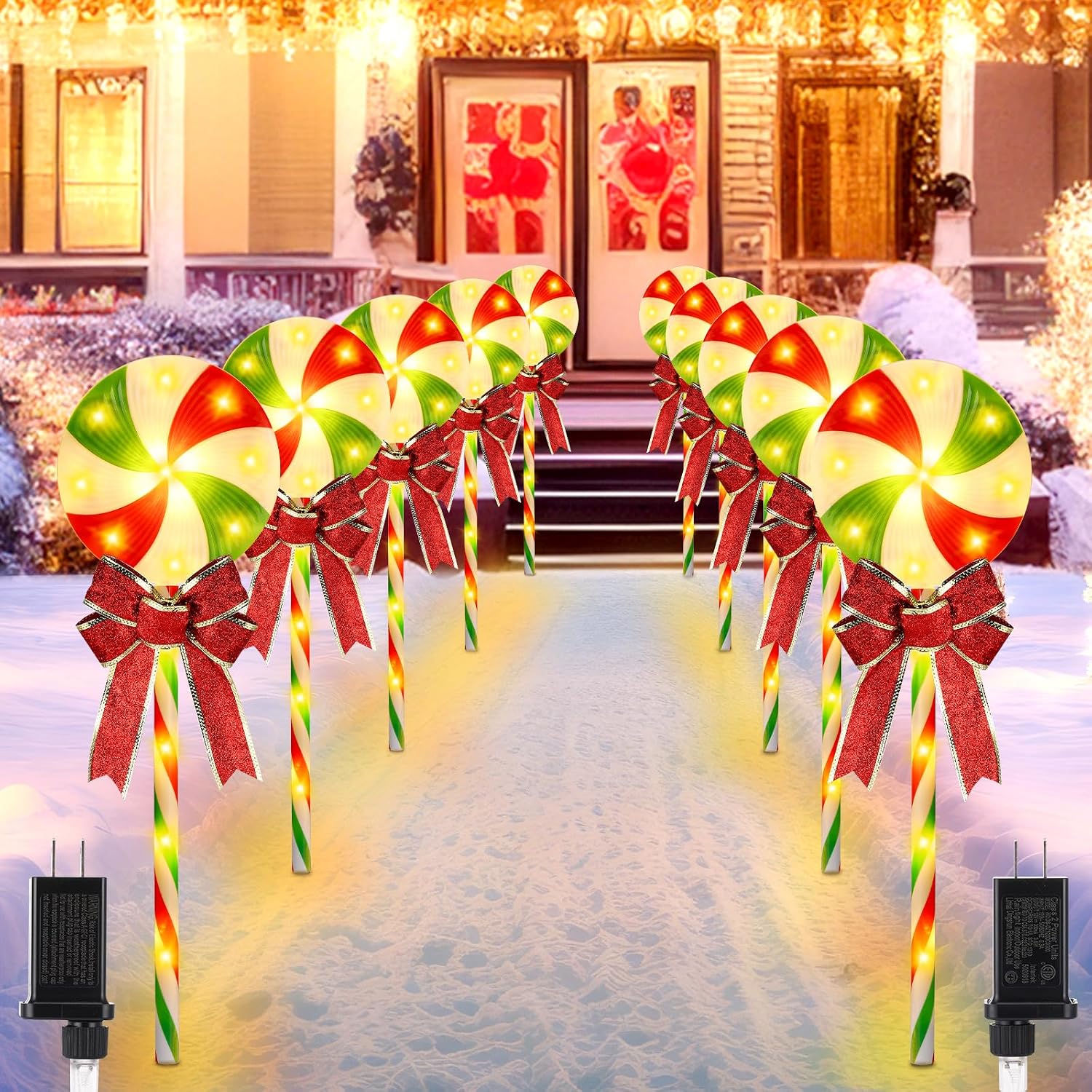 Lighting - Luzes decorativas para caminho de Natal,