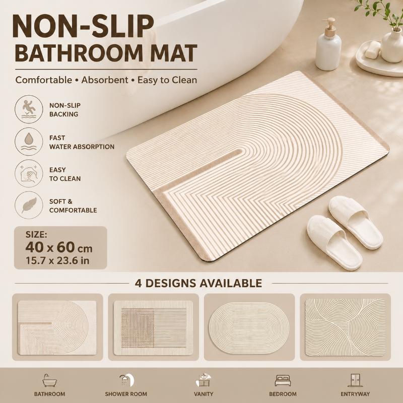 Quick Dry Diatomite Bath Mat - Tapete de Banho de Diatomita Listrado