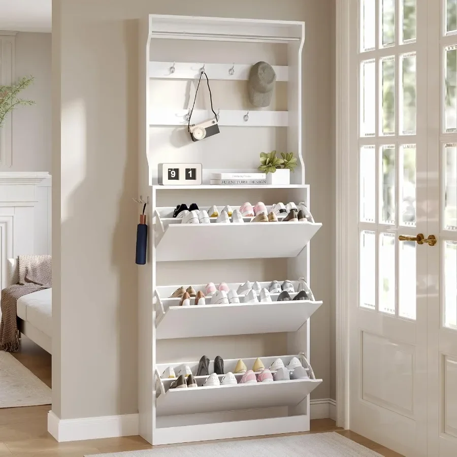 Storage & Organization - Armário alto para sapatos com cabideiro
