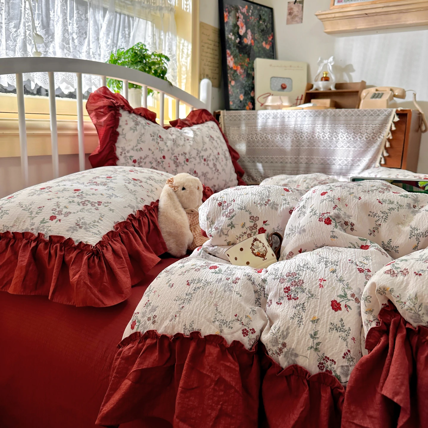 Conjunto de Roupa de Cama Esti - Aesthetic Floral Duvet Cover avaliação e preço