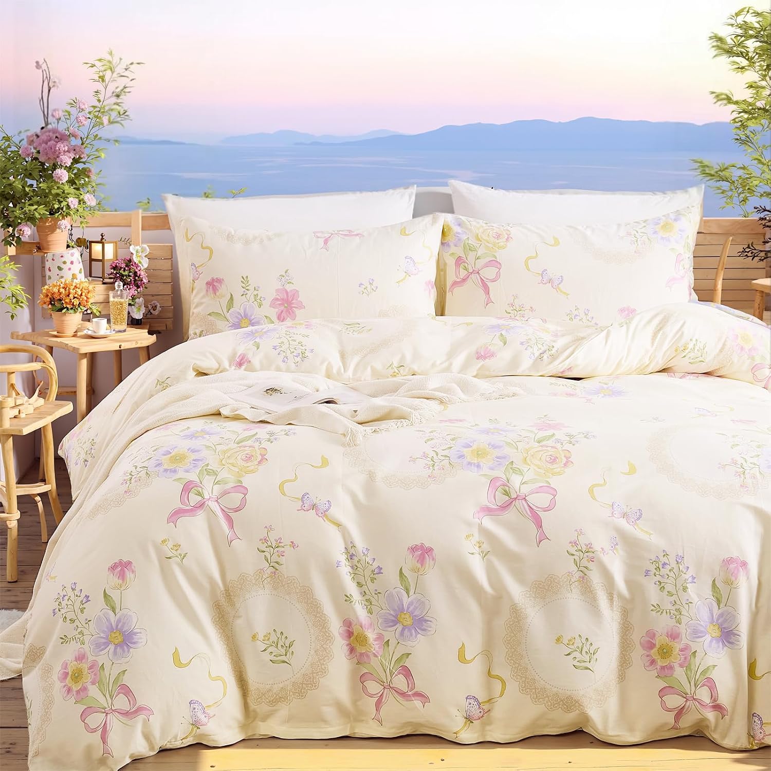 Capa de edredão floral, tamanh - Aesthetic Floral Duvet Cover avaliação e preço