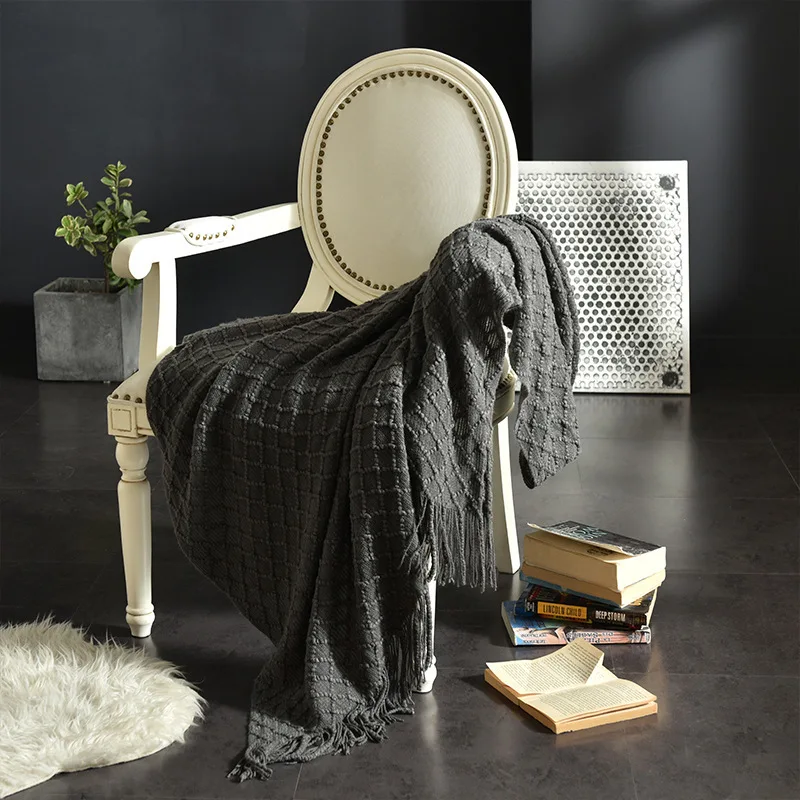 Manta de malha texturizada ama - Boho Throw Blanket Fringe avaliação e preço
