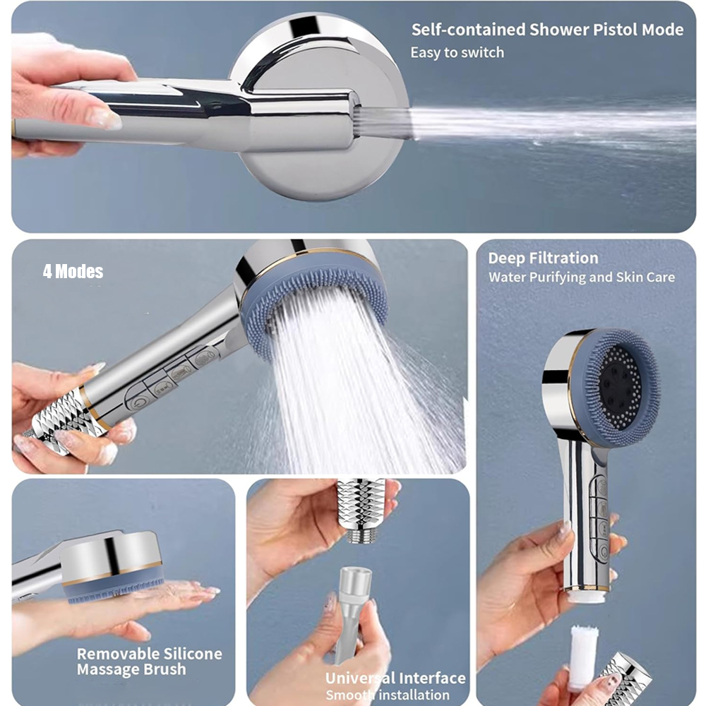 Cabeça de chuveiro com escova  - High Pressure Shower Head Handheld avaliação e preço