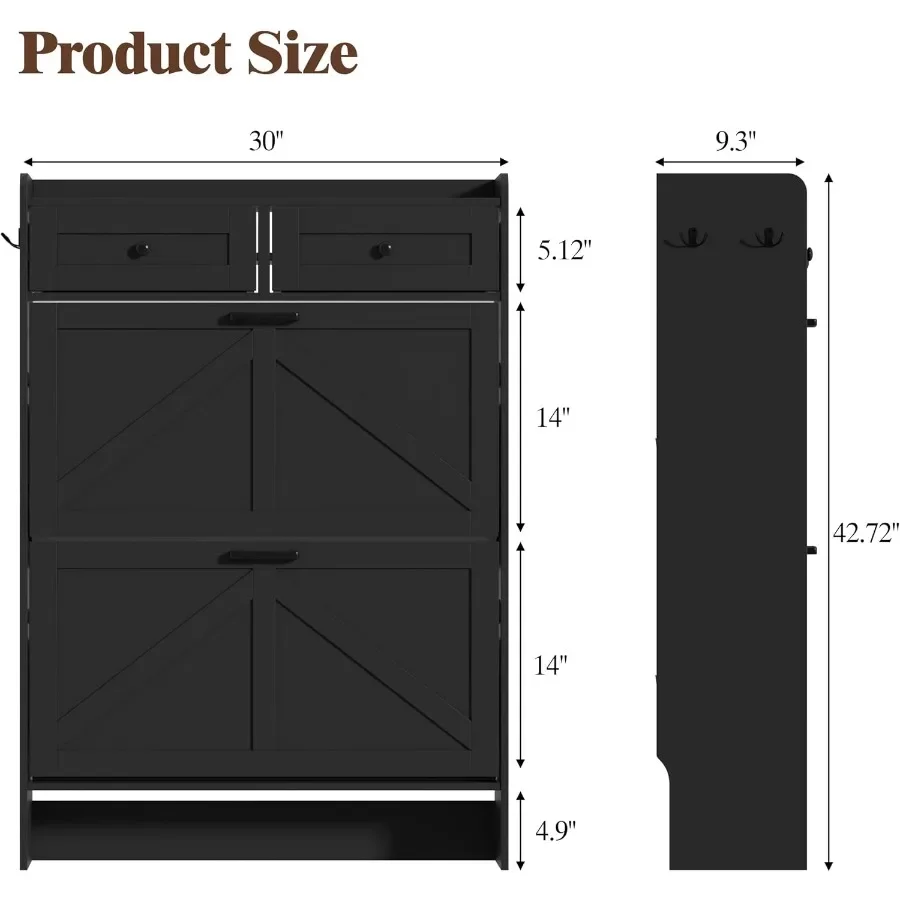 Armário para sapatos preto com - Storage & Organization avaliação e preço