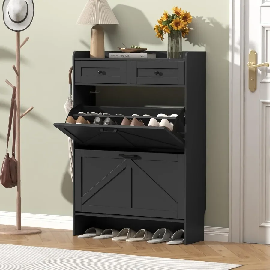 Armário para sapatos preto com - Storage & Organization avaliação e preço