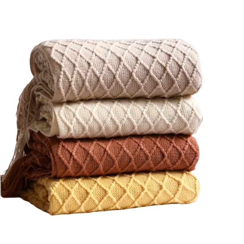 Manta de malha com padrão de l - Boho Throw Blanket Fringe avaliação e preço