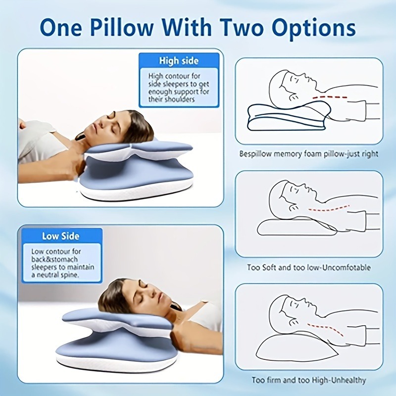 Travesseiro cervical ergonômic - Memory Foam Orthopedic Pillow Neck Pain avaliação e preço