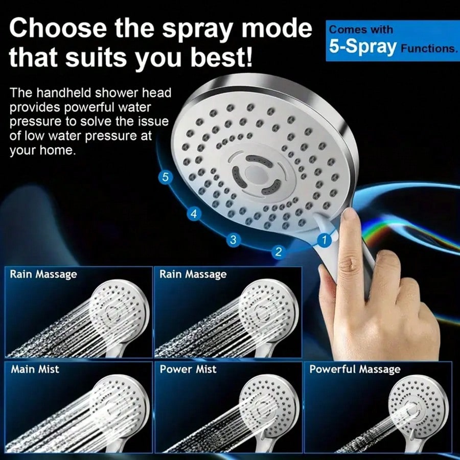 Chuveiro de alta pressão com e - High Pressure Shower Head Handheld avaliação e preço