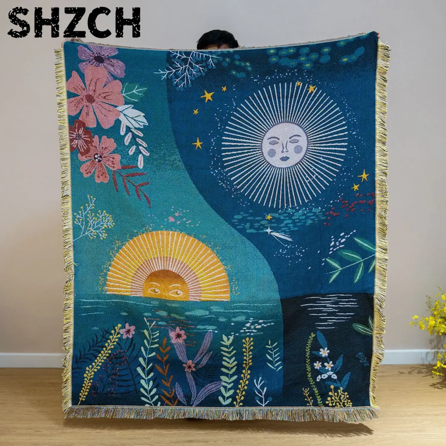 Tapeçaria tecida com motivos d - Boho Throw Blanket Fringe avaliação e preço