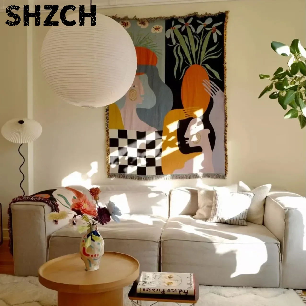 Tapeçaria de arte abstrata mod - Boho Throw Blanket Fringe avaliação e preço