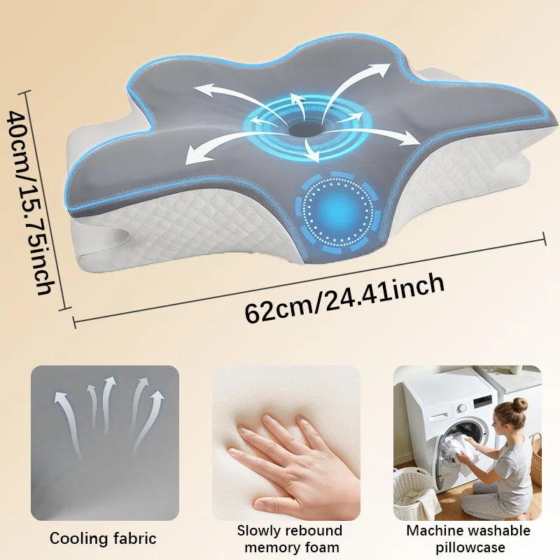 Travesseiro de Espuma Viscoelá - Memory Foam Orthopedic Pillow Neck Pain avaliação e preço