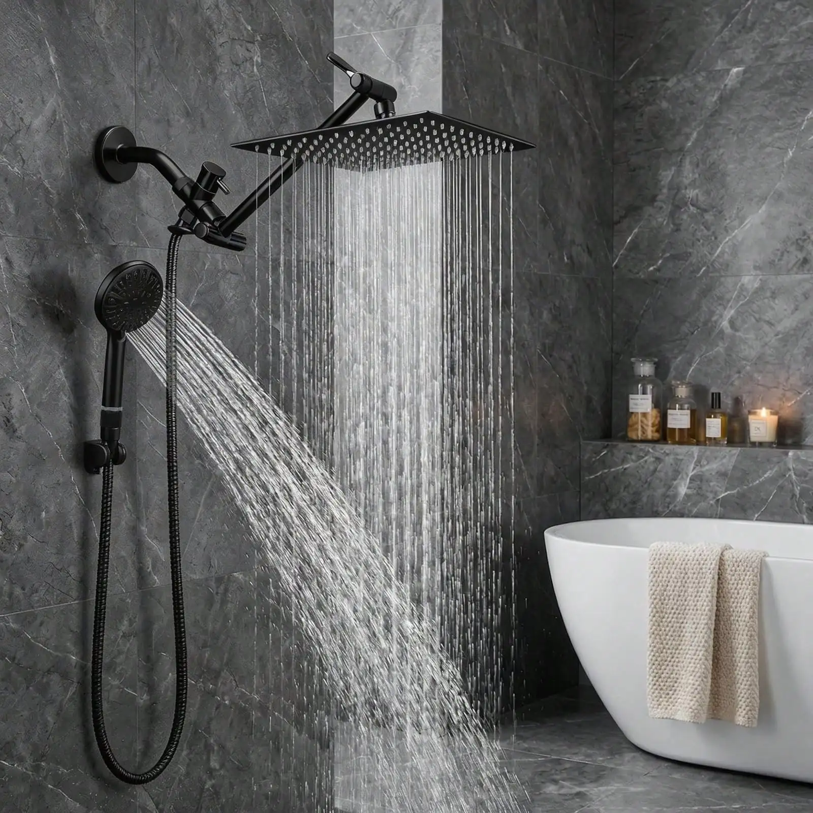 Chuveiro duplo com ducha de mã - High Pressure Shower Head Handheld avaliação e preço