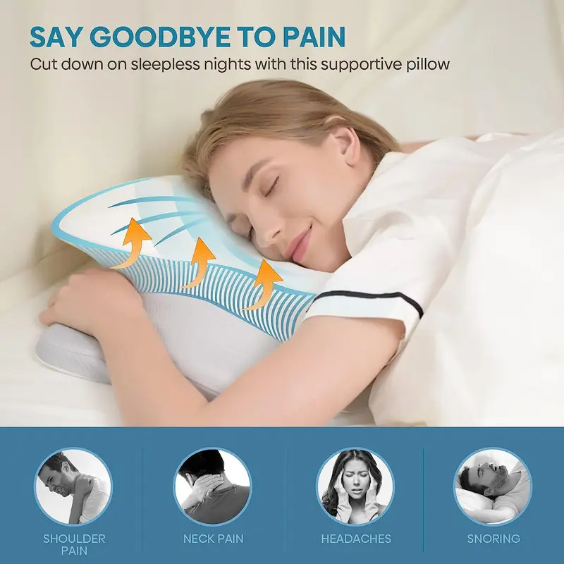 Almofada ortopédica de espuma  - Memory Foam Orthopedic Pillow Neck Pain avaliação e preço