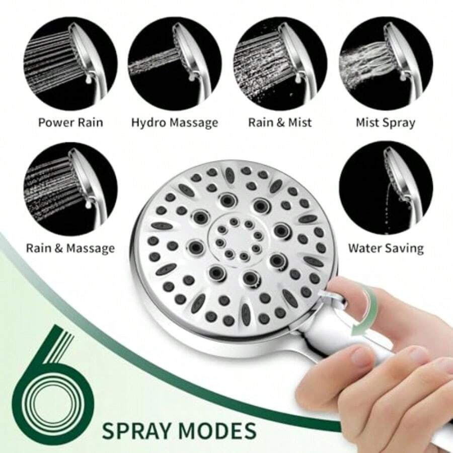 Chuveiro de mão com 6 modos de - High Pressure Shower Head Handheld avaliação e preço